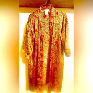 Inner Most 2 piece matching set of robe (wrap) and nightgown, Size M